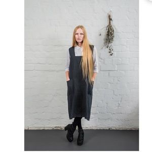 notPERFECTLINEN Japanese Style Apron Black EUC